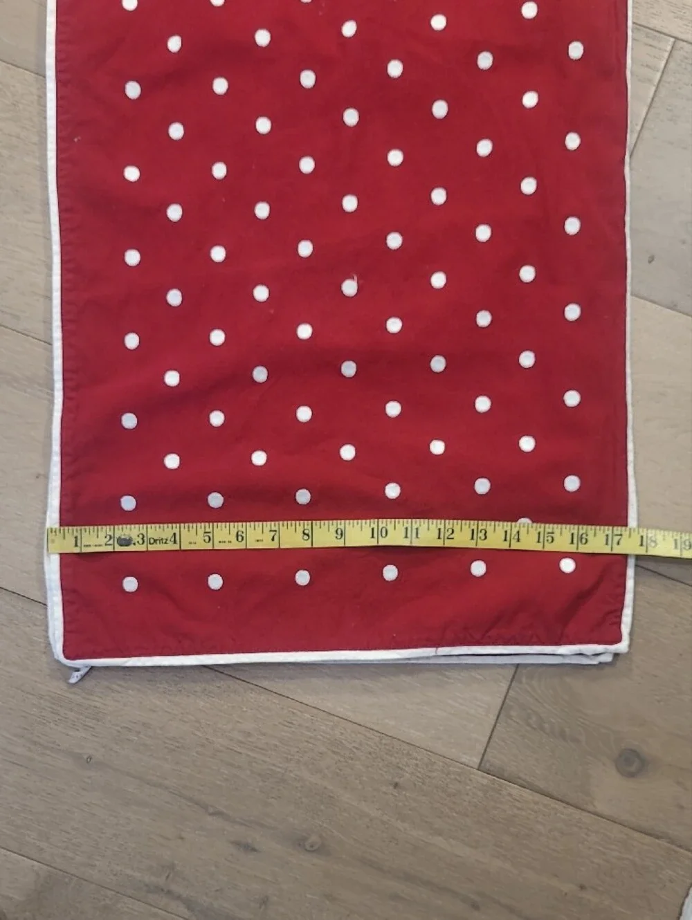 Pottery Barn Table Runner Red/White Polka Dot Holiday Christmas Valentines Decor